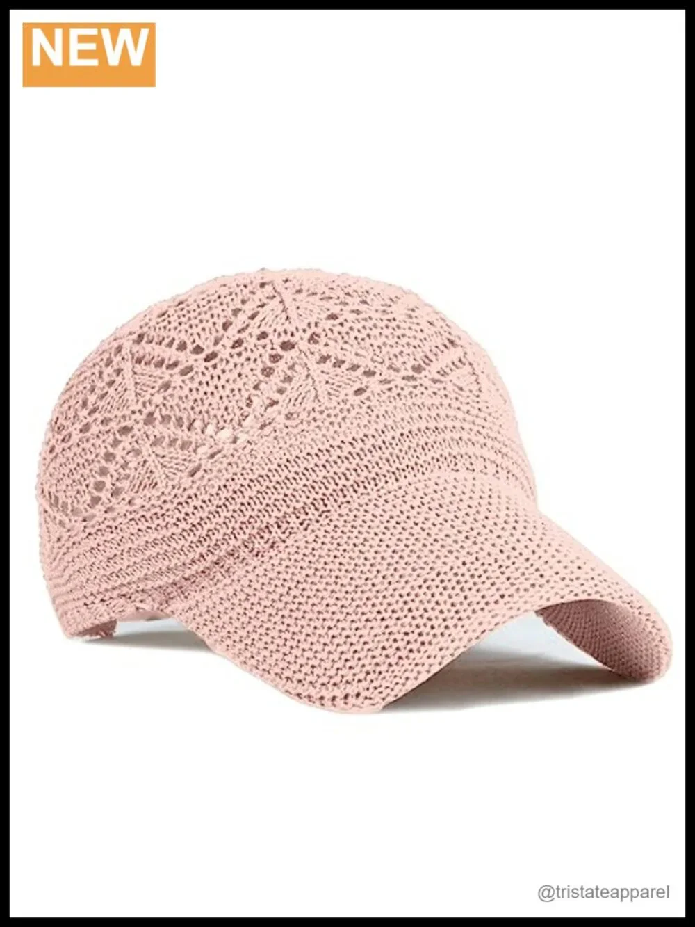 Crochet Knit Baseball Cap for Women Summer Breathable Adjustable Sun Protection